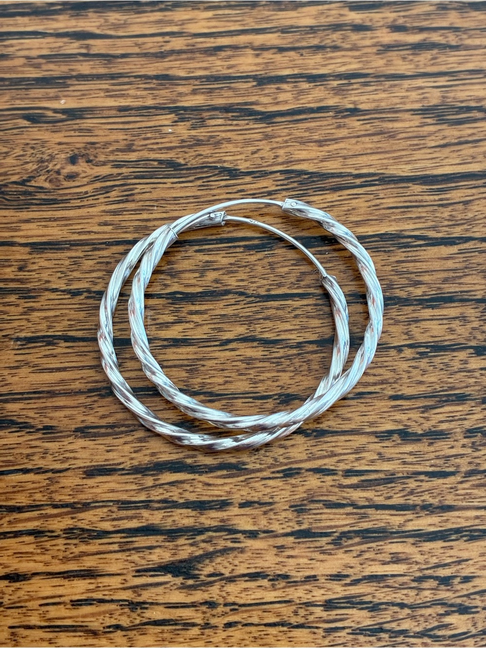 Sterling-Tone Twisted Hoop Earrings - Silver